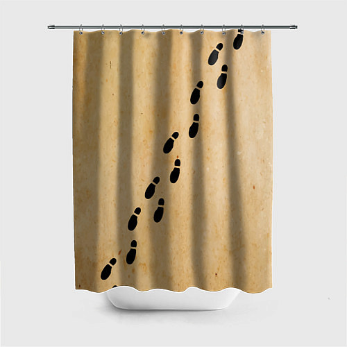 Шторка для ванной Следы мародеров на пергаменте / 3D-принт – фото 1