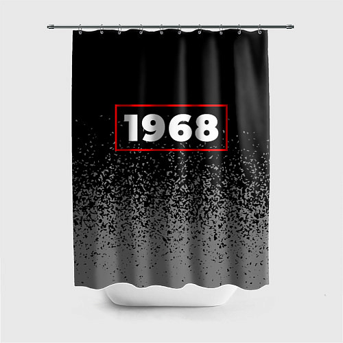 Шторка для ванной 1968 - в красной рамке на темном / 3D-принт – фото 1