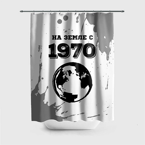 Шторка для ванной На Земле с 1970: краска на светлом / 3D-принт – фото 1