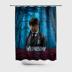 Шторка для душа Wednesday таинственный лес, цвет: 3D-принт