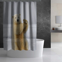 Шторка для душа Белый медведь разминается, цвет: 3D-принт — фото 2