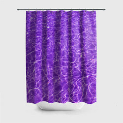 Шторка для ванной Абстрактные фиолетовые волны воды
