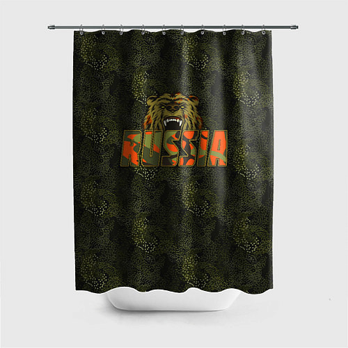 Шторка для ванной Russia камуфляж / 3D-принт – фото 1