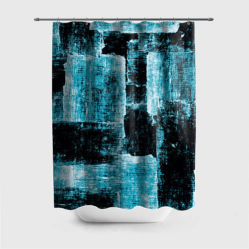 Шторка для ванной Голубой абстракт / 3D-принт – фото 1