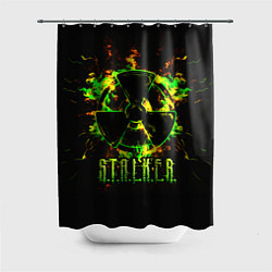 Шторка для душа S T A L K E R yellow-green fire, цвет: 3D-принт