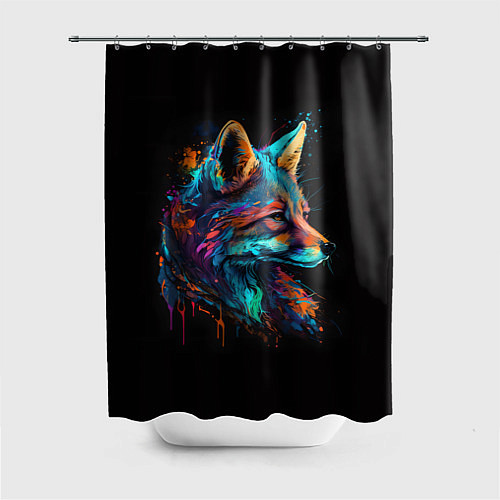 Шторка для ванной Красочная лиса / 3D-принт – фото 1