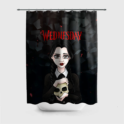 Шторка для ванной Wednesday black / 3D-принт – фото 1