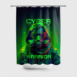 Шторка для душа Кибер воин в стиле киберпанк, цвет: 3D-принт