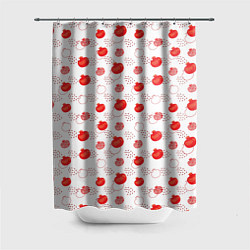 Шторка для душа Узор из сочных гранат, цвет: 3D-принт