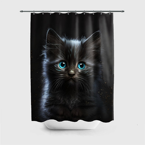 Шторка для ванной Голубоглазый котенок / 3D-принт – фото 1