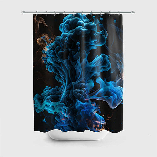 Шторка для ванной Клубы голубого дыма / 3D-принт – фото 1