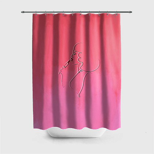 Шторка для ванной Девушка с помадой / 3D-принт – фото 1