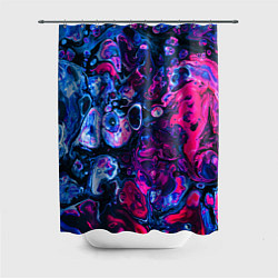 Шторка для душа Сине-малиновая горная порода, цвет: 3D-принт