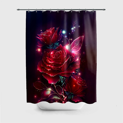 Шторка для ванной Розы с огоньками / 3D-принт – фото 1