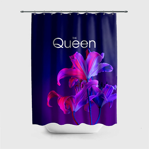 Шторка для ванной The Queen Королева и цветы / 3D-принт – фото 1