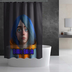 Шторка для душа Портрет Билли Айлиш в исполнении нейросети, цвет: 3D-принт — фото 2