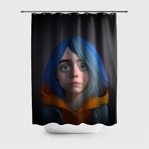 Шторка для ванной Билли Айлиш портрет / 3D-принт – фото 1