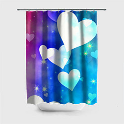 Шторка для душа Dreamy Hearts Multicolor, цвет: 3D-принт