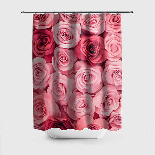 Шторка для ванной Чайная пыльная роза - нежно розовый цветок / 3D-принт – фото 1
