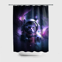 Шторка для душа Котик космонавт, цвет: 3D-принт