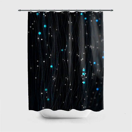 Шторка для ванной Волнистые космические блики / 3D-принт – фото 1