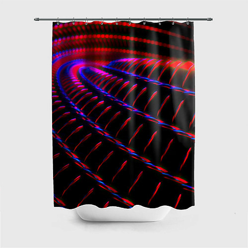 Шторка для ванной Geometry neon texture / 3D-принт – фото 1