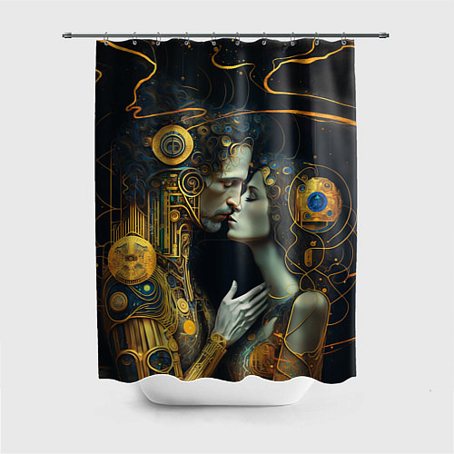 Шторка для ванной Gustav Klimt Cyberpunk / 3D-принт – фото 1