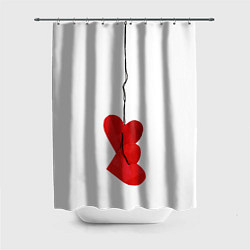 Шторка для душа Сердца валентинки, цвет: 3D-принт