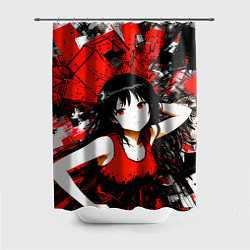 Шторка для душа Девушка-Аниме Кубизм, цвет: 3D-принт
