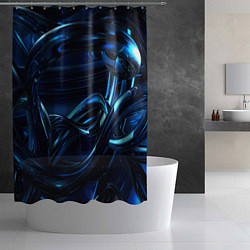 Шторка для душа Фрактальный узор волны, цвет: 3D-принт — фото 2
