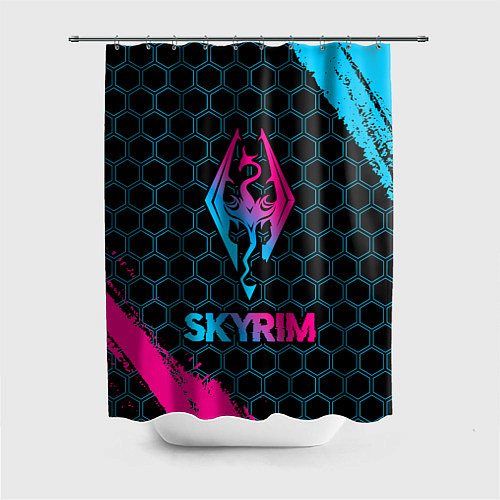 Шторка для ванной Skyrim - neon gradient / 3D-принт – фото 1