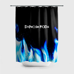 Шторка для душа Depeche Mode blue fire, цвет: 3D-принт