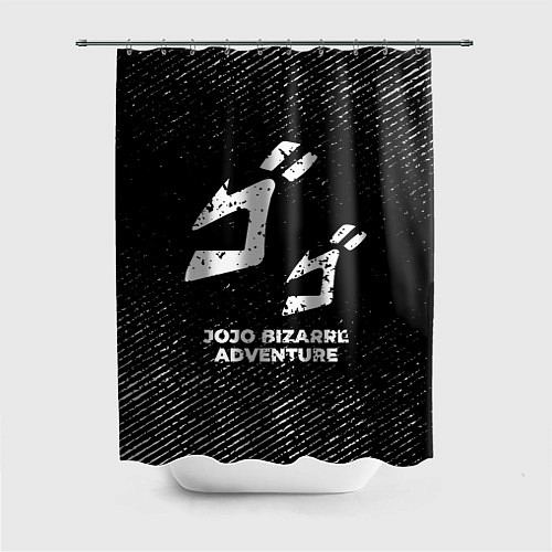 Шторка для ванной JoJo Bizarre Adventure с потертостями на темном фо / 3D-принт – фото 1