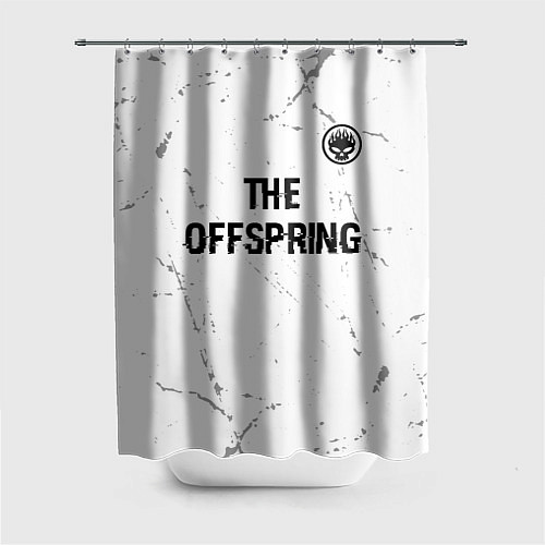 Шторка для ванной The Offspring glitch на светлом фоне: символ сверх / 3D-принт – фото 1