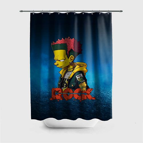 Шторка для ванной Rock music Simpsons / 3D-принт – фото 1