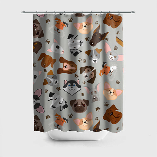 Шторка для ванной Dog pattern color / 3D-принт – фото 1