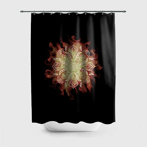 Шторка для ванной Цветок в огне / 3D-принт – фото 1
