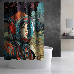 Шторка для душа Космическая путешественница, цвет: 3D-принт — фото 2