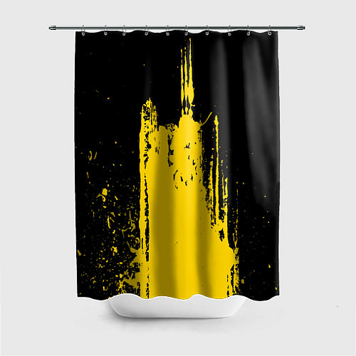 Шторка для ванной Фонтан бурлящей желтой краски / 3D-принт – фото 1