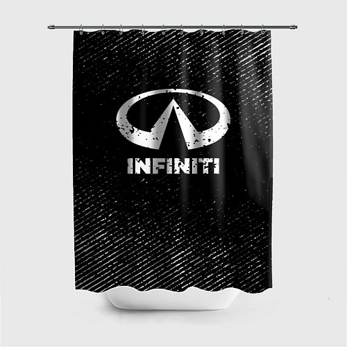 Шторка для ванной Infiniti с потертостями на темном фоне / 3D-принт – фото 1