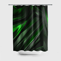 Шторка для ванной Green black abstract