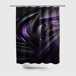 Шторка для душа Черно-фиолетовые объекты, цвет: 3D-принт