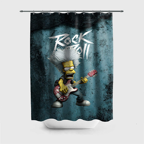 Шторка для ванной Rock n roll style Simpsons / 3D-принт – фото 1