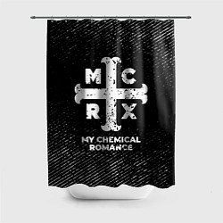 Шторка для ванной My Chemical Romance с потертостями на темном фоне
