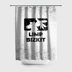 Шторка для ванной Limp Bizkit с потертостями на светлом фоне