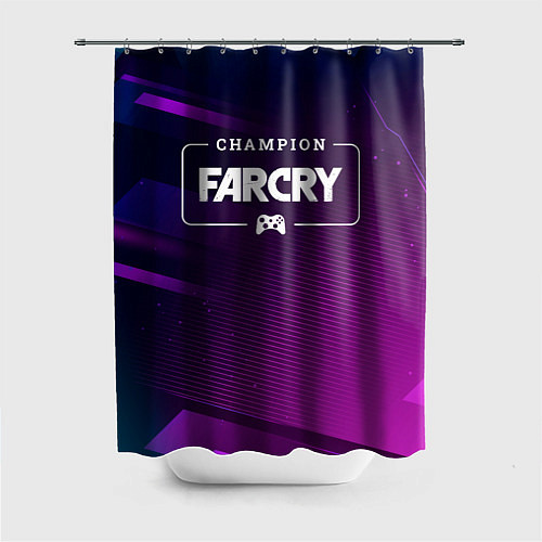 Шторка для ванной Far Cry gaming champion: рамка с лого и джойстиком / 3D-принт – фото 1