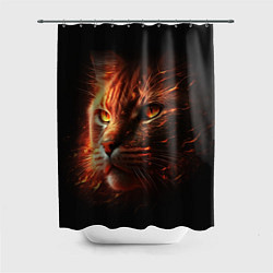 Шторка для душа Огненный рыжий кот, цвет: 3D-принт