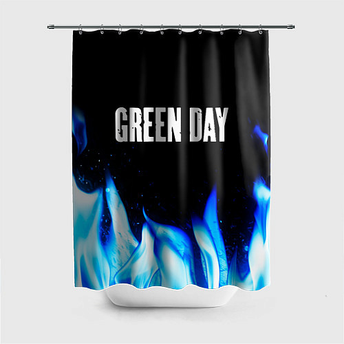 Шторка для ванной Green Day blue fire / 3D-принт – фото 1