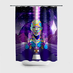 Шторка для душа Goddess with two Beerus - vaporwave, цвет: 3D-принт