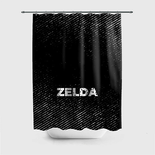 Шторка для ванной Zelda с потертостями на темном фоне / 3D-принт – фото 1